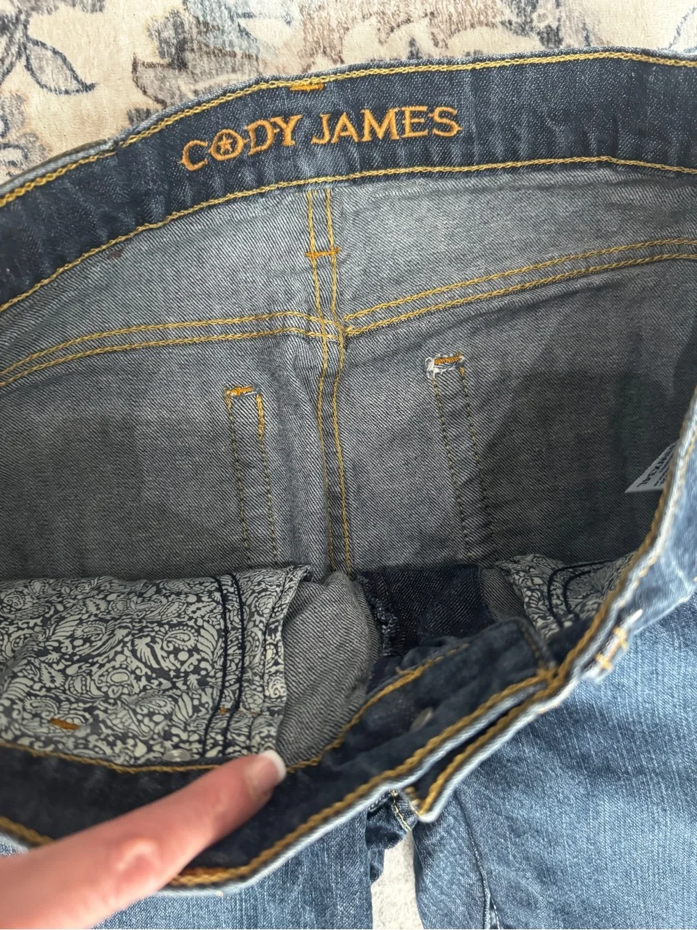 Men’s Cody James Dark Wash 33W x 34L Bootcut Blue Jeans style 138823